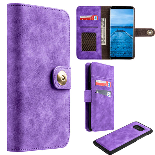 GSA Luxury Wallet Detachable For Samsung Galaxy S8 Purple