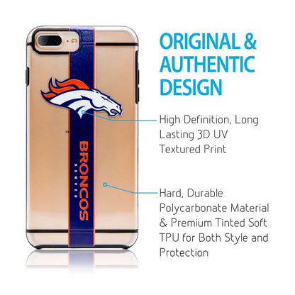 FOCO NFL Denver Broncos Hydro Clear Case for iPhone 8+, 7+, 6+ & 6S+(5.5")