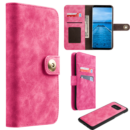 GSA Folio Leather Wallet Detachable For Samsung Galaxy S8 - Pink