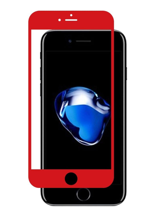 GSA Tempered Glass w/Red Border For iPhone 8 Plus/7 Plus/6 Plus/6S Plus