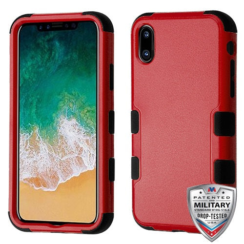 MYBAT Natural TUFF Dual Hybrid Case For iPhone XS & X (5.8") Red/Black