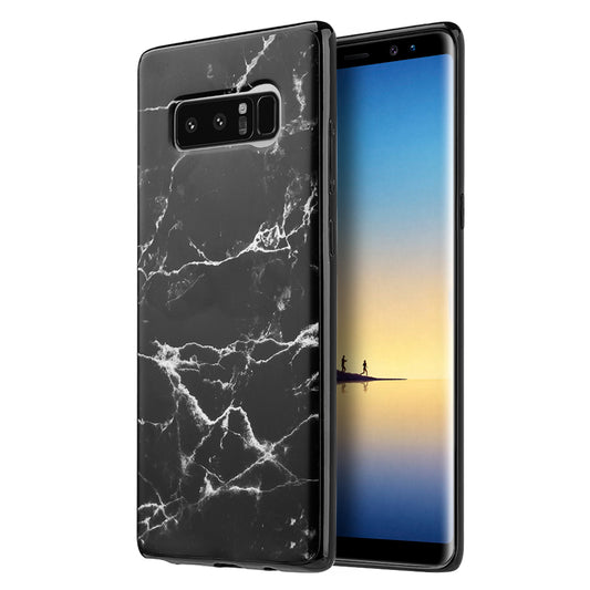 GSA Marble TPU Rubber Candy Skin Case Cover For Samsung Galaxy Note 8, Black