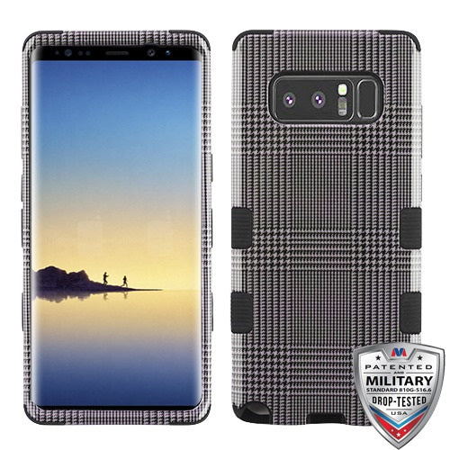 MyBat TUFF Hybrid Cover For Samsung Galaxy Note 8 Grey Blazer Black