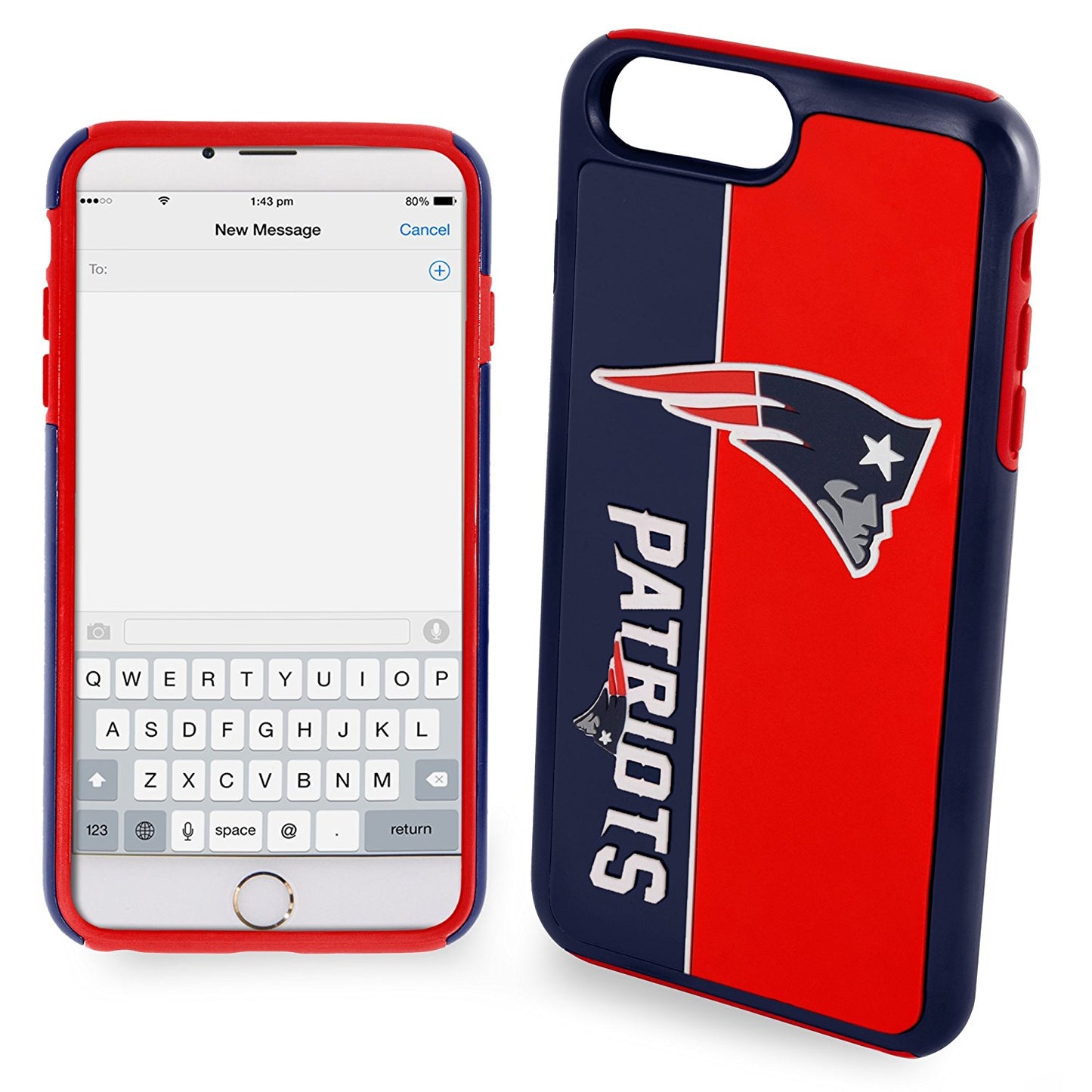 FOCO NFL New England Patriots Bold Case for iPhone 8+, 7+, 6 +, 6S+ (5.5")