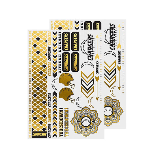 Little Earth NFL San Diego Chargers Helmet Series Temporary Foil Tattoos