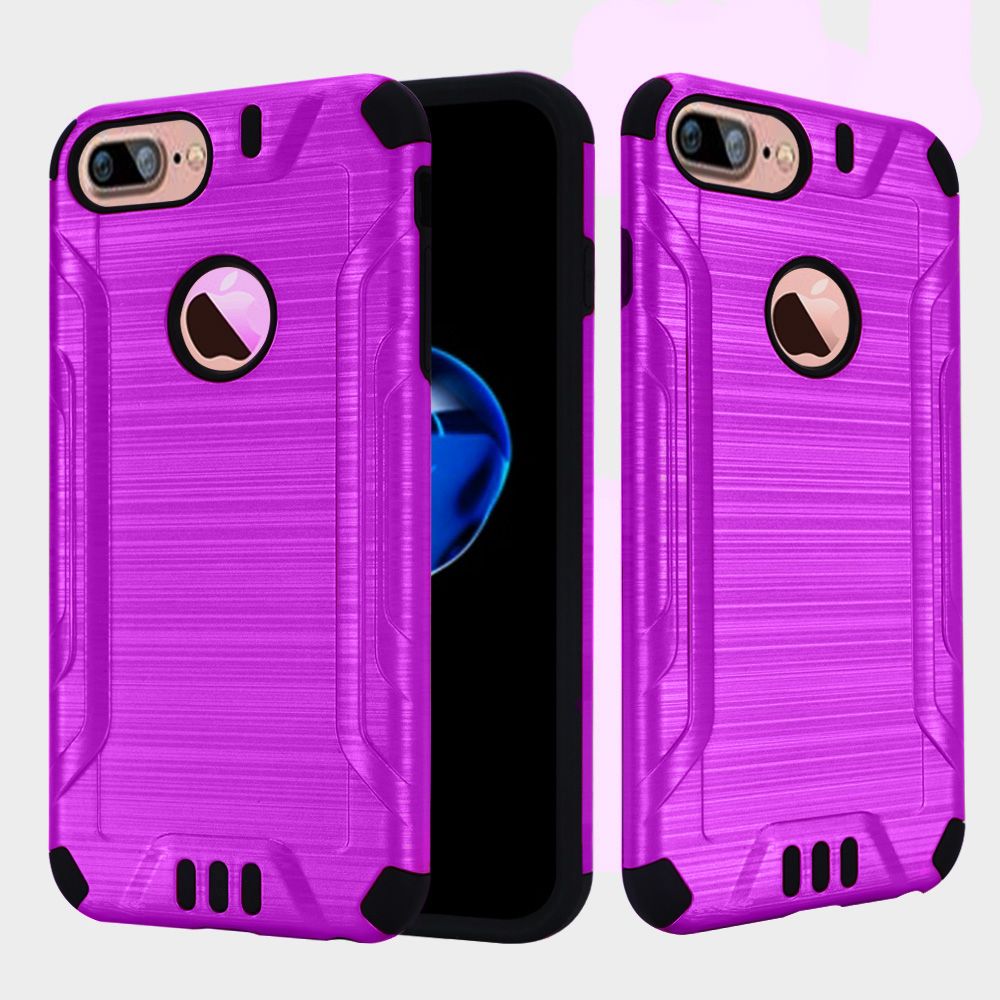 GSA Slim Armor Brushed Hybrid Case For iPhone 8 Plus/7 Plus - Purple/Black