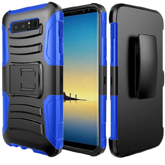 GSA Armor Hybrid Kickstand Case Holster For Samsung Note 8 - Black/Blue