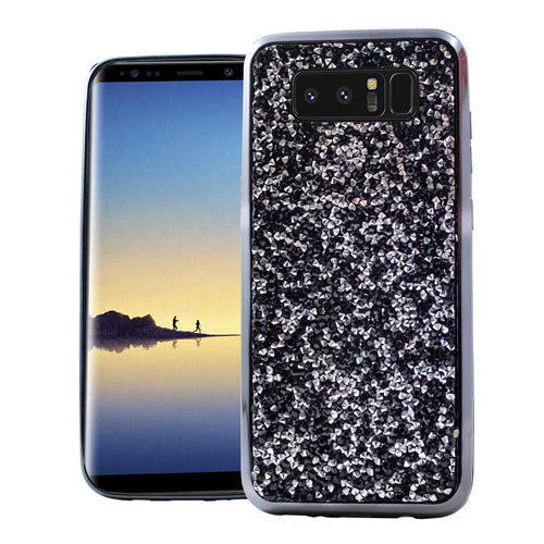 GSA Rock Bling Stones TPU For Samsung Galaxy Note 8 Black Silver