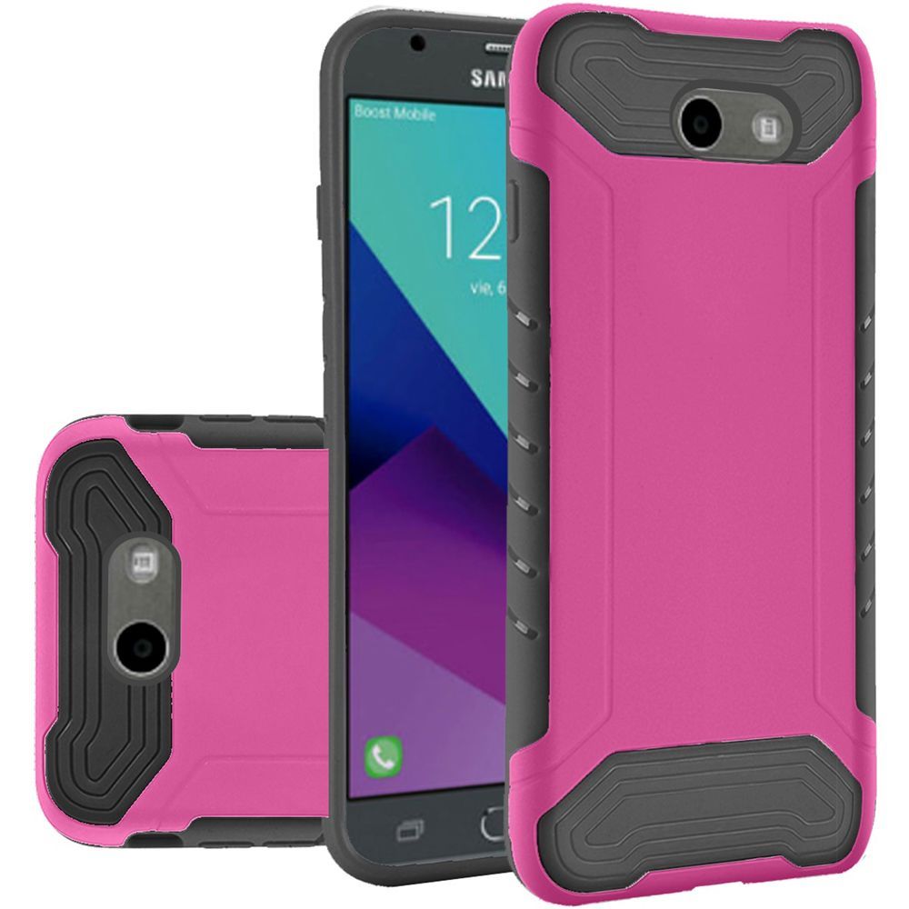 GSA Armor Hybrid Case For Samsung Galaxy J3 (2017), J327 - Hot Pink/Black