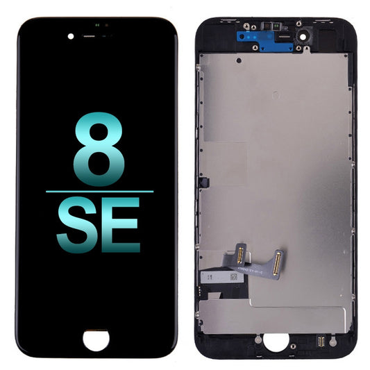 GSA LCD Touch Screen Digitizer & Back Plate for iPhone SE (2022-20), 8 (4.7") Black