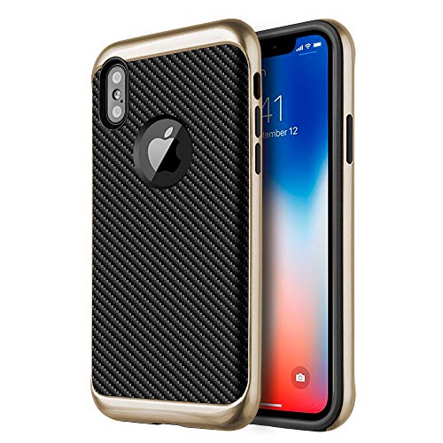 GSA Tough Elegance Hybrid Case for iPhone X, XS - Black/Gold
