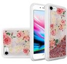 GSA Liquid Glitter Rose Blossom Case For iPhone SE (2022-20), 8 & 7 Clear/Pink