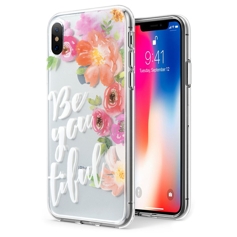 GSA Watercolor Flowers Candy Case For Apple iPhone X, XS (5.8") - Be-you-tiful