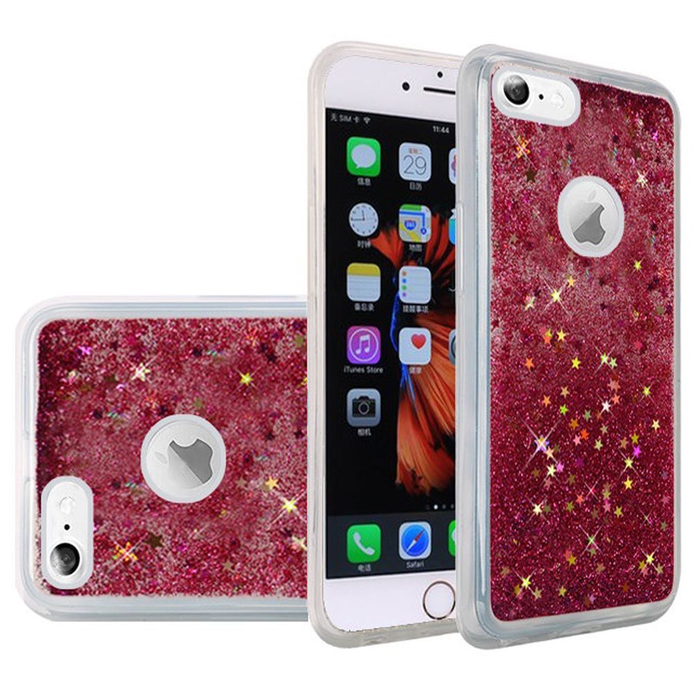 GSA Liquid Glitter Hybrid Case For iPhone 6 Plus & 6S Plus (5.5") - Hot Pink
