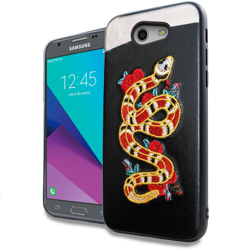 GSA Blade Embroidered Snake Candy Case For Samsung Galaxy J3 2017, J327, J3 Emerge, J3 Prime, J3 Luna Pro & J3 Eclipse Black