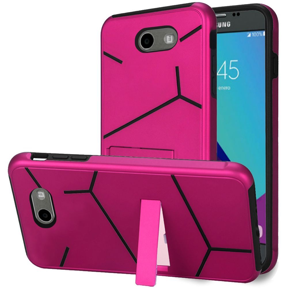 GSA Helix Hybrid Case For Samsung Galaxy J3 (2017), J327 - Hot Pink/Black