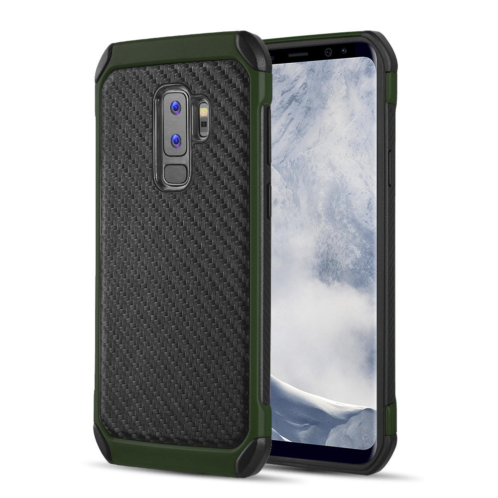 GSA Tough Hybrid Carbon Case for Samsung S9 Plus - Black/Army Green
