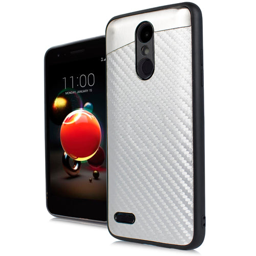 GSA Carbon Fiber Blade Candy Case For LG Aristo 2, Aristo 3 Plus,  Silver/Black