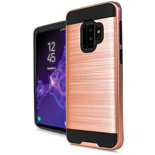 GSA Deluxe Brushed Case for Samsung Galaxy S9 - Rose Gold/Black
