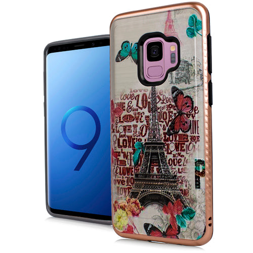 GSA 3-D Embossed Image Case for Samsung Galaxy S9 - Eiffel Tower/Pink