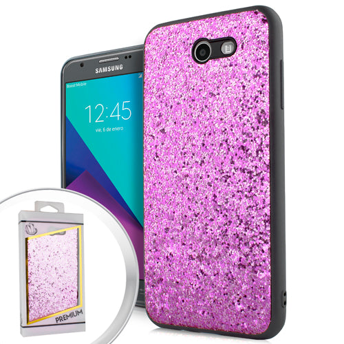 GSA Fused Glitter Candy Pink Case For Samsung Galaxy J3 (2017),J327, Galaxy Express Prime, Galaxy Amp Prime 2, J3 Emerge & Galaxy J3 Prime