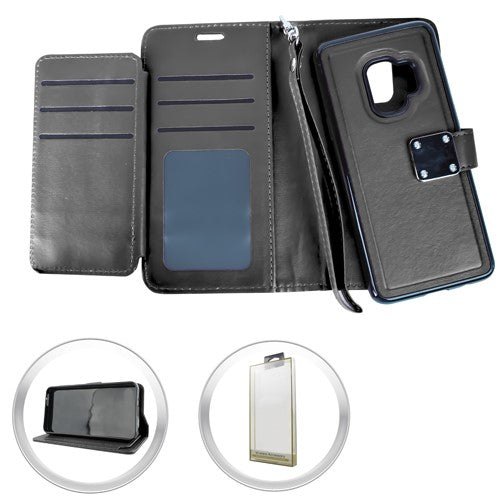 GSA Detachable Flip Wallet Case for Samsung Galaxy S9 - Black