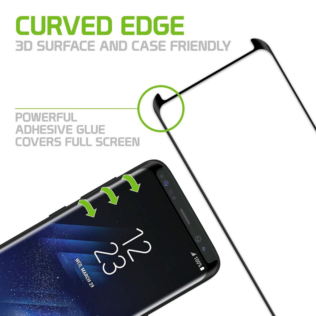 GSA Full Adhesive Premium Tempered Glass Black for Galaxy S9 Plus