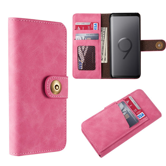 GSA Luxury Lite Leather Flip Wallet Case for Samsung S9 Plus - Pink