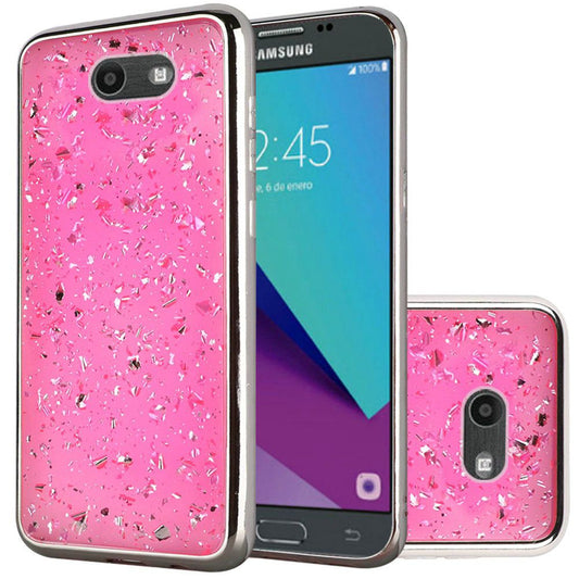 GSA Frozen Glitter Hybrid Case For Samsung Galaxy J3 (2017), J327 - Pink/Silver