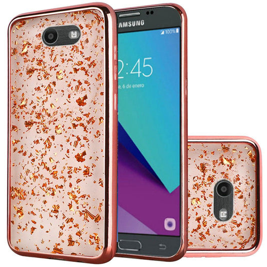 GSA Frozen Glitter Hybrid Case For Samsung J3 (2017)/J327 - Rose Gold