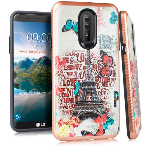 GSA 3D Fused Paris Love Candy Case For LG Stylo 4 - Rose Gold
