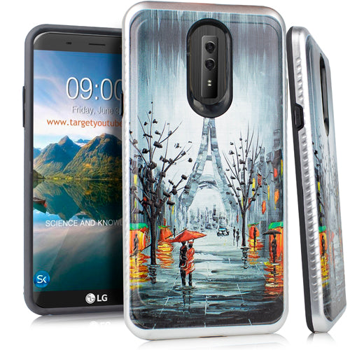 GSA 3D Fused Paris Rain Candy Case For LG Stylo 4 - Silver
