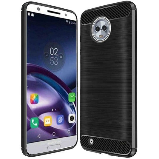 GSA Carbon Fiber Design Lined Brushed TPU Case For Motorola Moto G6 - Black