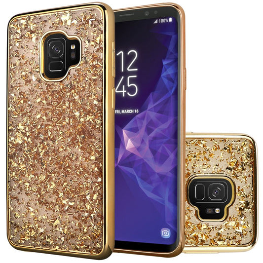 GSA Electroplated Frozen Glitter Case for Samsung Galaxy S9 - Gold