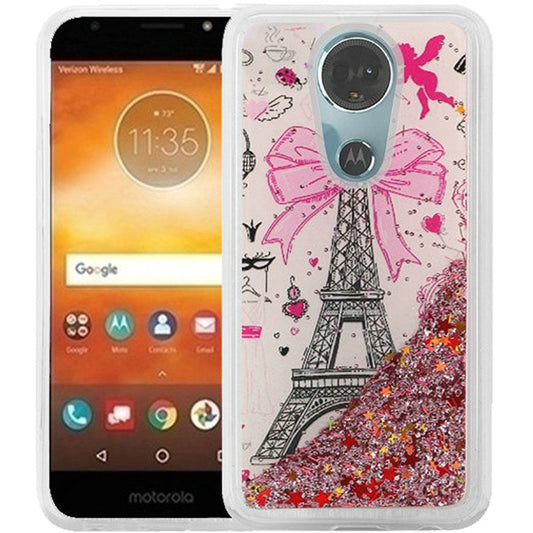GSA Liquid Glitter Hybrid TPU Case For Motorola Moto E5 Supra E5 Plus Paris Pink