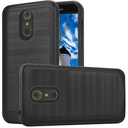 GSA Brushed Dual Layer Armor Edged Lining Case for LG Stylo 4 - Black