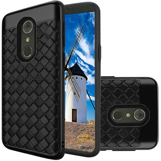 GSA Woven Textured Design Dual Layer Hybrid Case For LG Stylo 4 Black