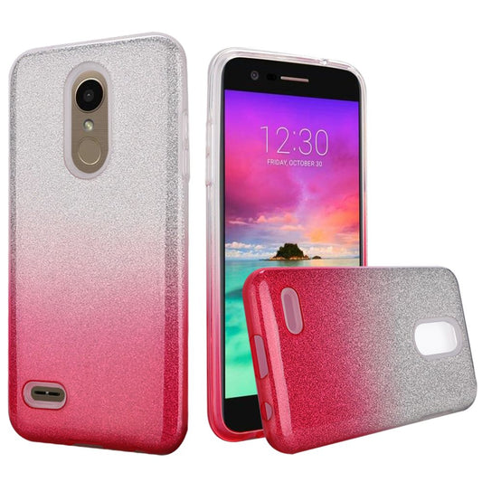 GSA Gradient Glitter Pink Silver Candy Case for LG K10 2018, K30, Phoenix+, MS 425