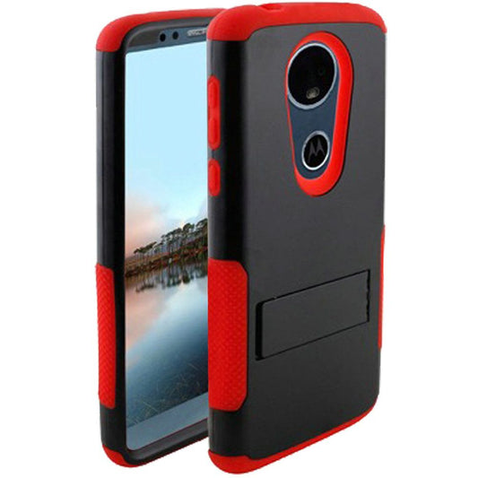 GSA Hybrid 3 Piece Case For Motorola MOTO E5+ & E5 Supra Black & RED