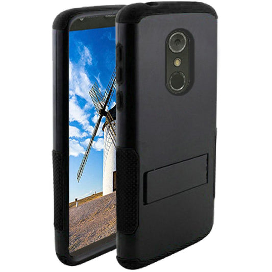 GSA Snap-On Hybrid Case w/Kickstand For LG Stylo 4, Stylo 4 Plus - Black