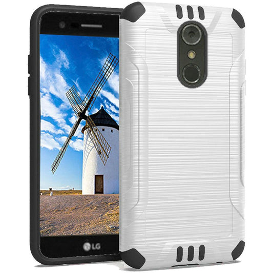 GSA Slim Brushed Hybrid Case For LG Stylo 4, Stylo 4 Plus - White/Black