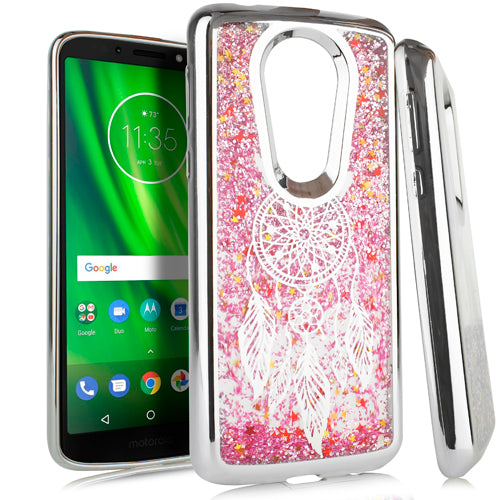 GSA Chrome Glitter Motion Dream Catcher For Motorola Moto E5 Plus & Supra Silver