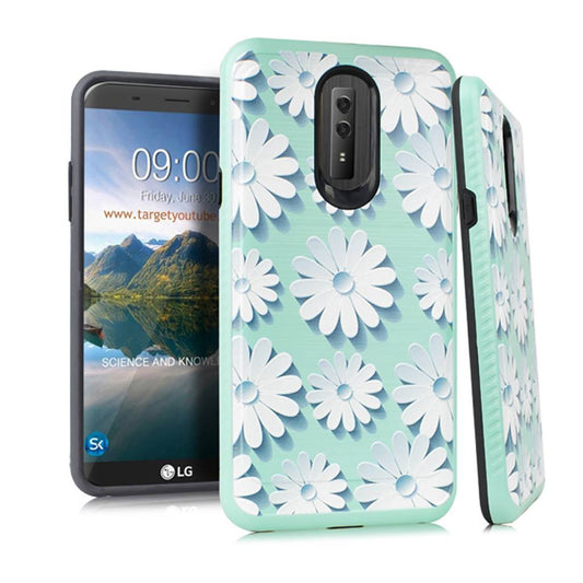 GSA 3D Image Fused Daisy Candy Case For LG Stylo 4 - Teal