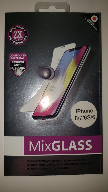 GSA MixGLASS Tempered Glass Hybrid For iPhone SE (2020), (2022),8, 7 & 6s (4.7") Clear - QTY 2