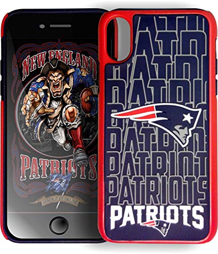 FOCO NFL New England Patriots Hybrid Repeat Case for iPhone X & XS (5.8")