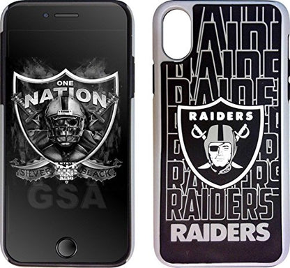 FOCO NFL Las Vegas Raiders Hybrid Repeat Case for iPhone X & XS (5.8")