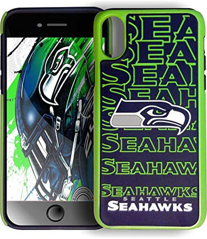 FOCO NFL Seattle Seahawks Hybrid Repeat Case for iPhone X & XS (5.8")