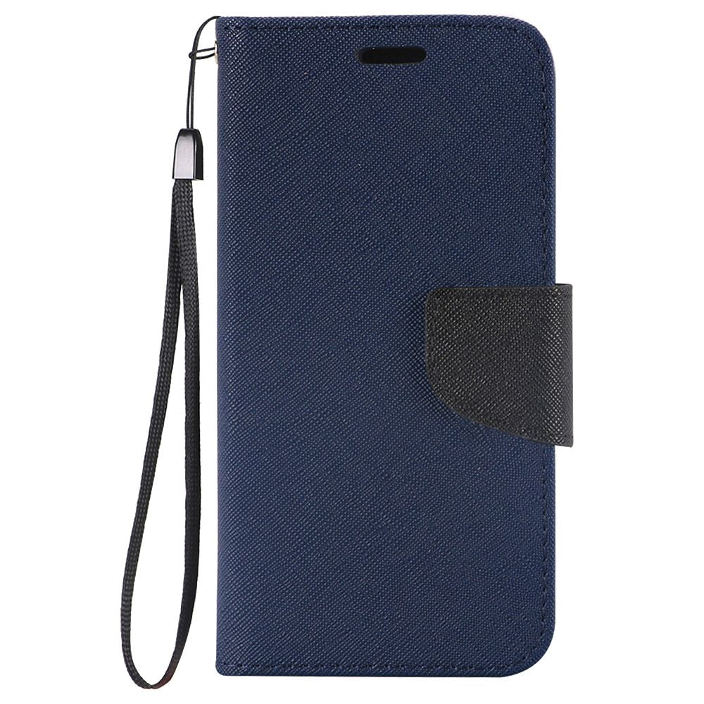 GSA Two-Tone Flip Wallet Case For Samsung Galaxy S8 Plus - Dark Blue/Black