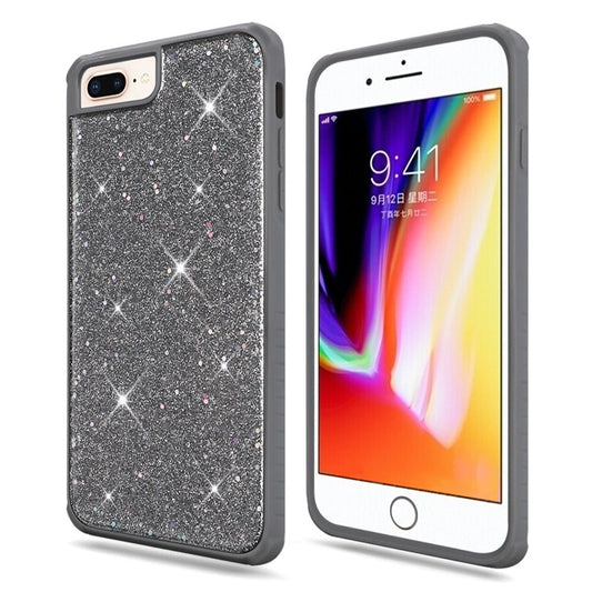 GSA Slim Glitter Hybrid Case For iPhone 8 Plus, 7 Plus, 6 Plus & 6S Plus (5.5") - Silver