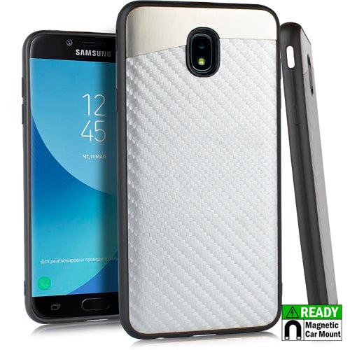 GSA Carbon Hybrid Case For Samsung Galaxy J3 (2018), J337, J3 Star Silver